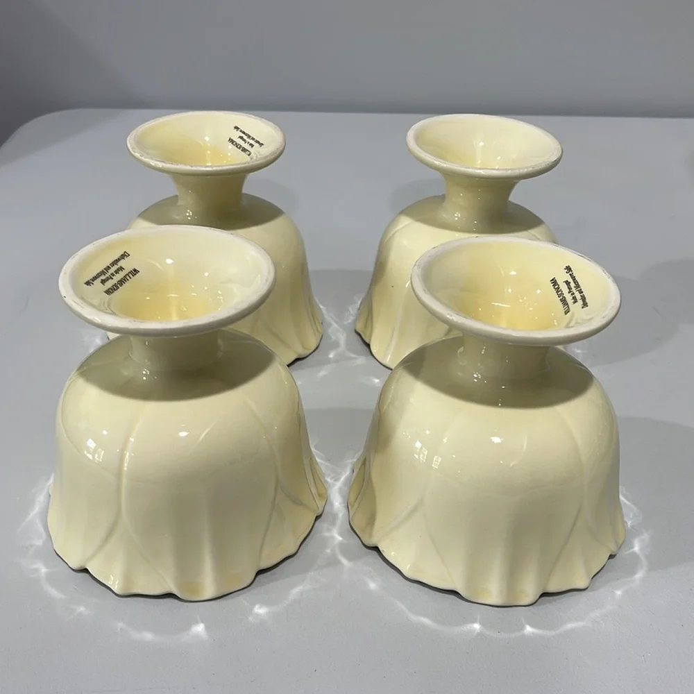 Williams Sonoma Tulip Dessert Footed Bowls Custard Cream